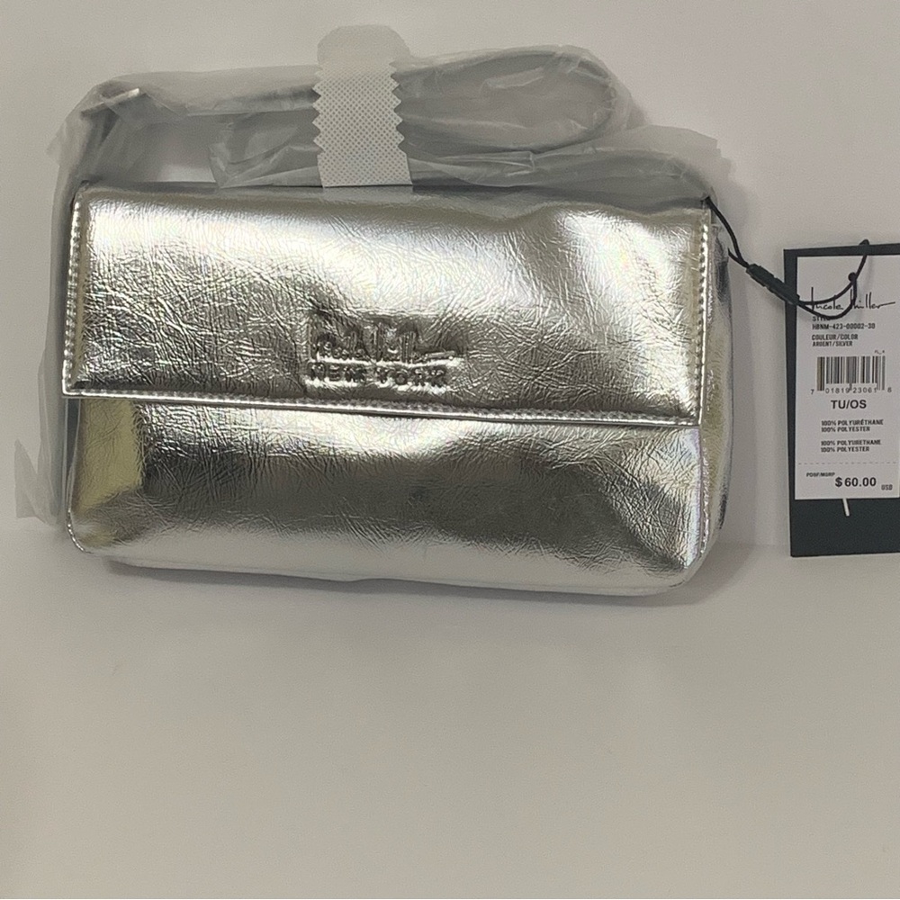 Nicole Miller Silver Metallic Shoulder Bag NWT